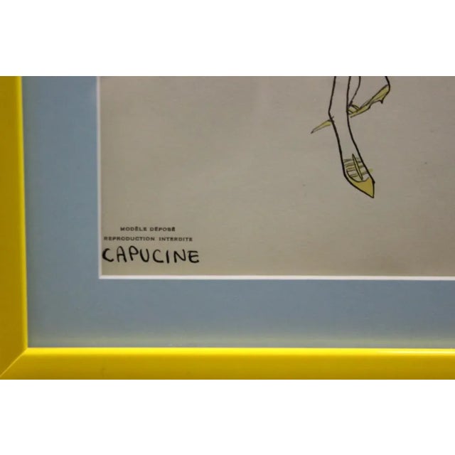 Traditional "Nina Ricci 'Capucine' 68" Watercolor Fashion Plate For Sale - Image 3 of 5