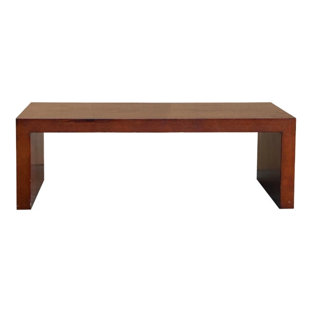 39" Simple Plank Wood Brown Rectangular Coffee Table Stand For Sale