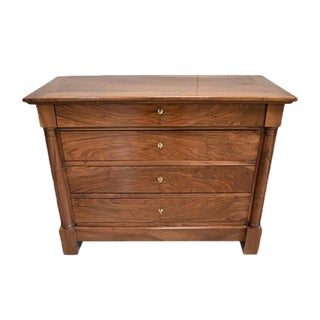 Small Solid Walnut Chest of Drawers, 1800s For Sale