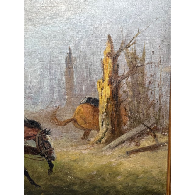 Edith Alice Simkins (1870–1949) “Runaway Horses” 1939 Large Oil on Canvas, Early Wwi Cavalry Aftermath Scene For Sale - Image 9 of 18