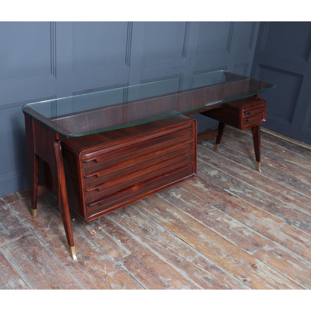 Mid-Century Italian Desk in Macassar Ebony by Dassi, 1950 For Sale - Image 14 of 17