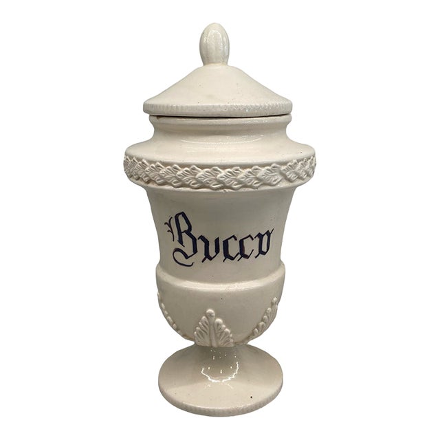Antique Italian Apothecary Jar Venetian Porcelain Urn Large For Sale