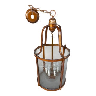 Very Large French Hall Jar Lantern Pendant Ceiling Fixture For Sale