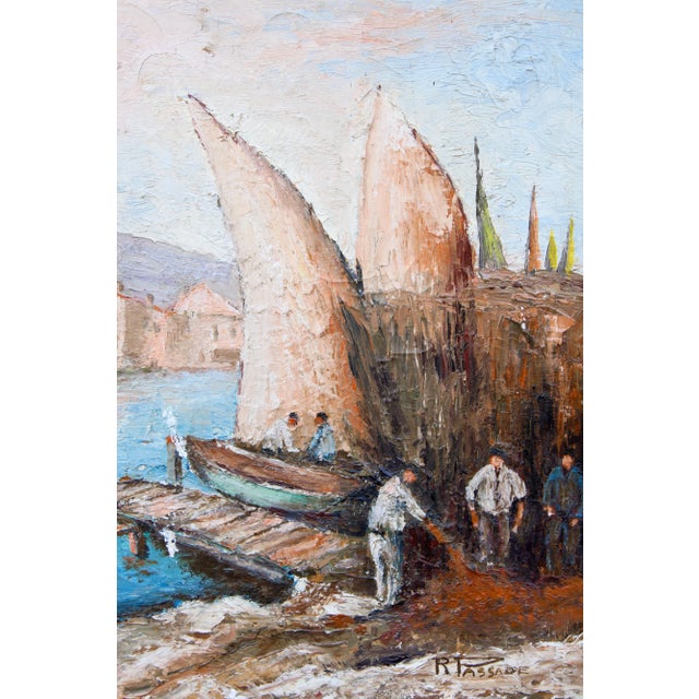 Antique French Signed Original Sailboat Oil Painting For Sale In Tulsa - Image 6 of 13