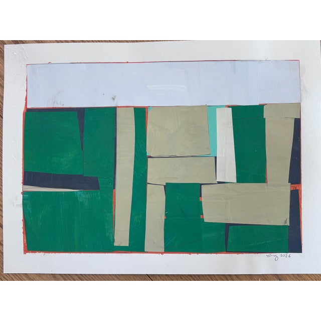 Discover the allure of contemporary art with this stunning 11x15" original collage painting, expertly crafted to bring...
