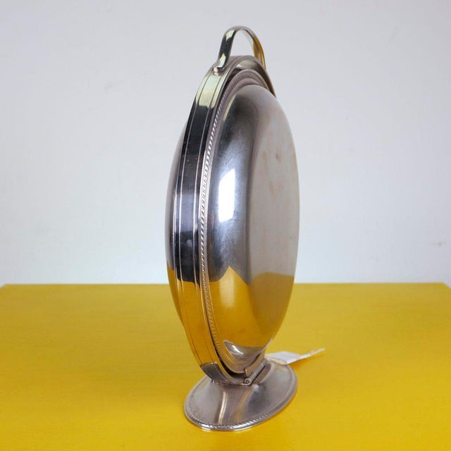 Silver Vintage Serving Tray in 18/10 Steel attributed to Alessi For Sale - Image 8 of 12