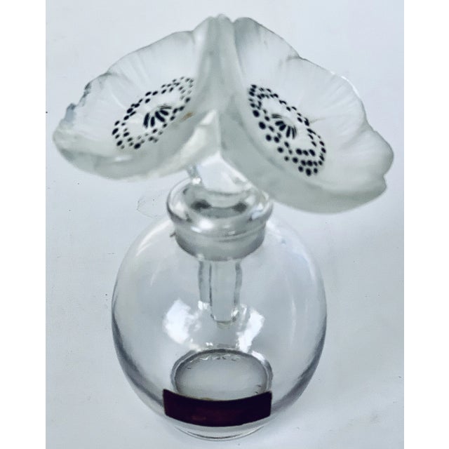 Transparent Rare 1929 Lalique ‘Les Anénomes’ Crystal Perfume Bottle Designed for Forvil-Perfume-5, Signed and Numbered For Sale - Image 8 of 12