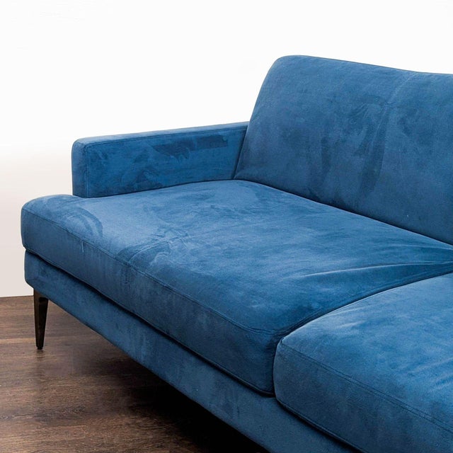 Blue West Elm Andes 3-Seat Blue Sofa Bed – Modern Convertible Couch For Sale - Image 8 of 10