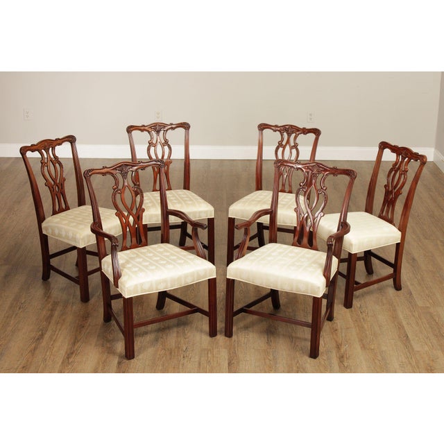 High Quality American Made Set Of Six Mahogany Dining Chairs By Hickory Chair. This Set Includes Two Armchairs And Four...