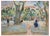 Kurt Groeger, Marseille, Afternoon in the Park, Original Watercolor For Sale