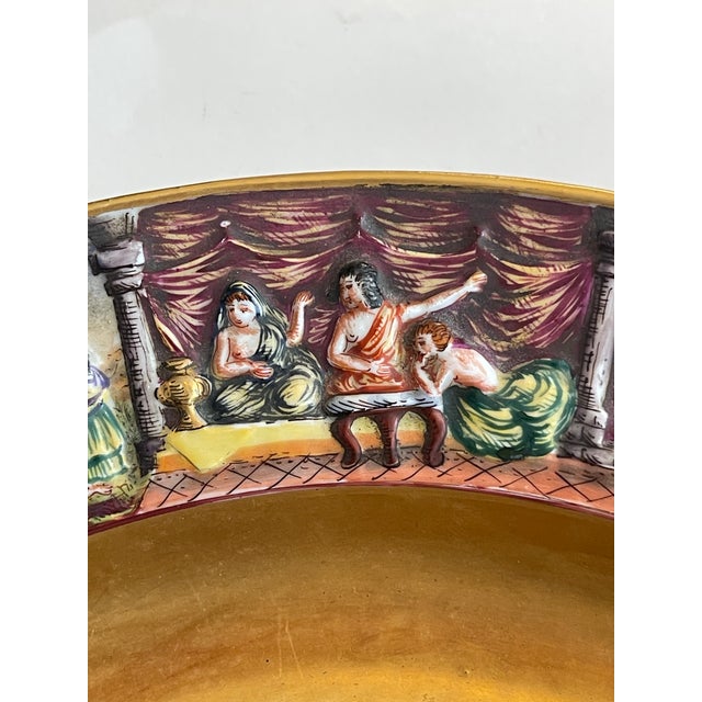 Antique Ernst Bohne Söhne Capodimonte-Style Armorial Porcelain Charger 14" For Sale - Image 12 of 16