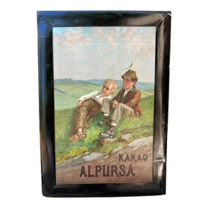 Late 19th Century Alpine Chalet Decor Advertising Sign Cocoa Kakao