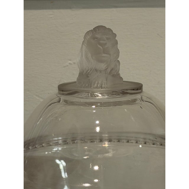 Victorian 1870s Gillinder & Sons Frosted Lion Covered Glass Compote For Sale - Image 3 of 17