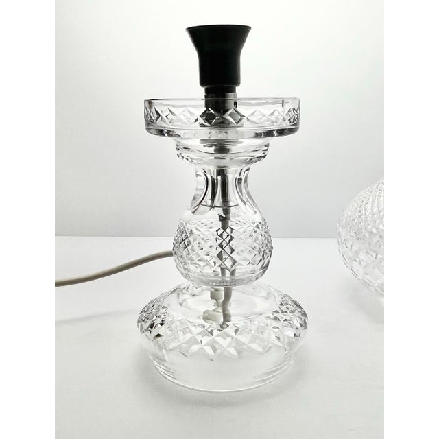Waterford 1990s Waterford Inishmore/Inishmaan, Alana Electric Crystal Hurricane Table Lamp For Sale - Image 4 of 12