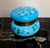 This item is an antique Victorian vanity powder jar, specifically identified as a Bohemian or French opaline glass...