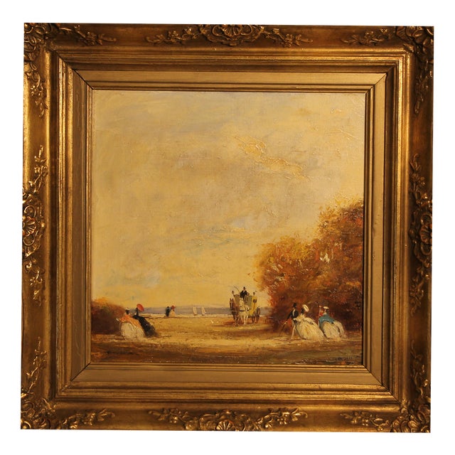 Fritz Möritz, Impressionist Beach Scene, 20th Century, Oil on Canvas, Framed For Sale