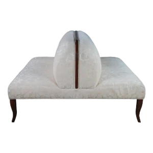French Mid 20th Century Walnut Tete a Tete Double Seat Settee Parlor Bench