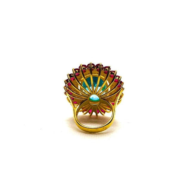 Bochic “Capri” Vintage Ruby, Multi Sapphire & Diamond Ring Set In 18K Gold & Silver For Sale In New York - Image 6 of 11