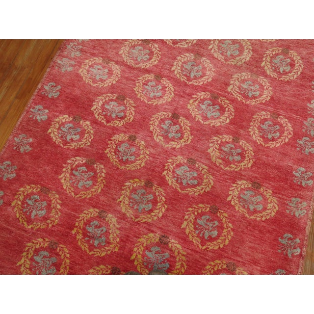 Gustavian (Swedish) Vintage Red Turkish Rug For Sale - Image 3 of 6