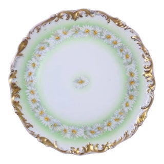 Limoges France Gilded Green Daisy Chain Serving Platter For Sale