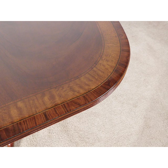 Drexel 18th Century Collection Ball & Claw Inlaid Banded Dining Table W Two Leaves For Sale - Image 11 of 17