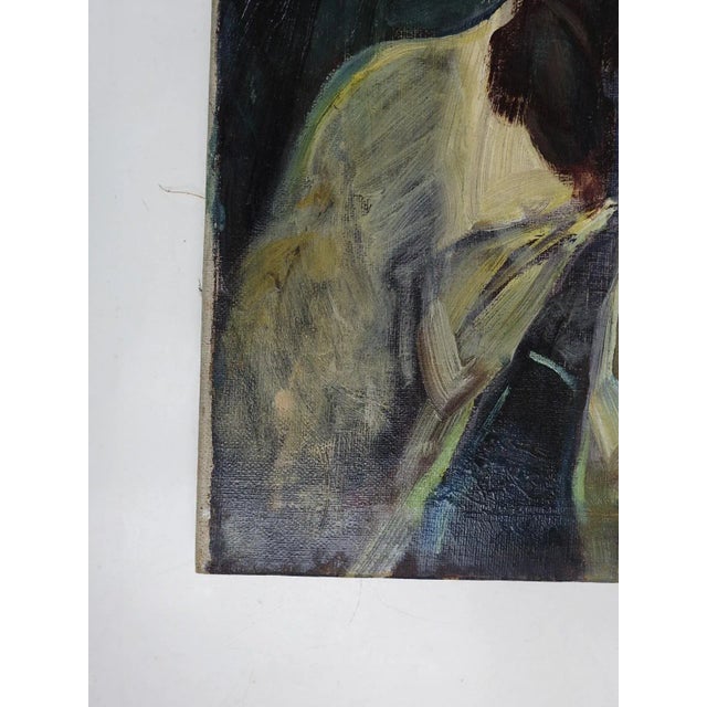 Early 20th Century Early 20th Century Impressionist Continental Portrait of Woman Painting For Sale - Image 5 of 10