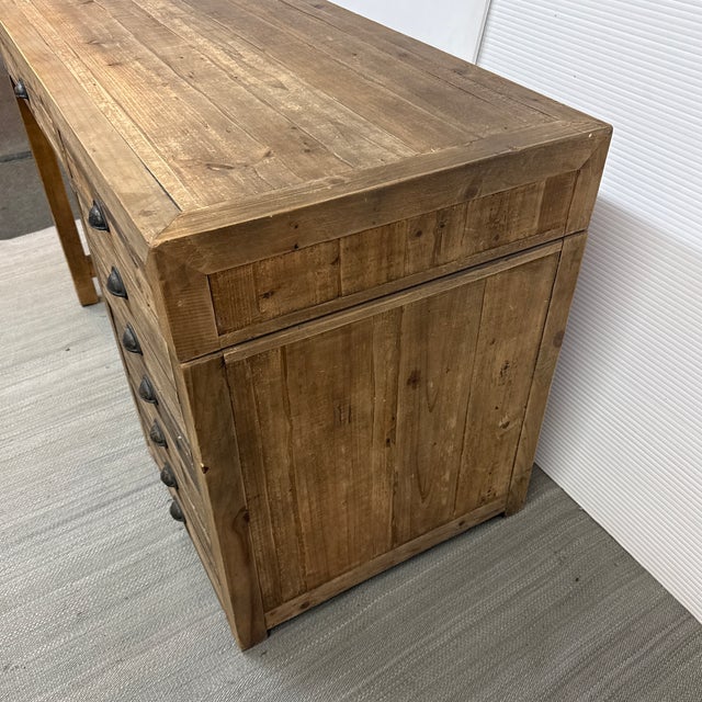 Wood Restoration Hardware Printmakers Desk For Sale - Image 7 of 12