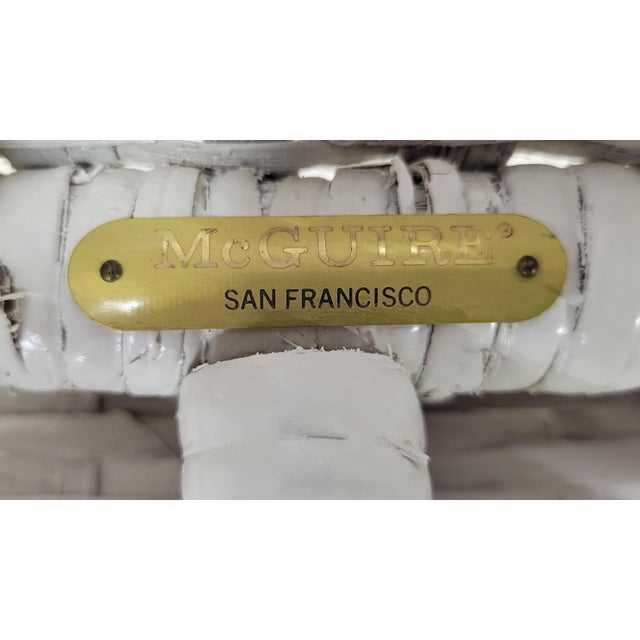 Vintage White Wicker Dining Chairs by McGuire- Set of 4 For Sale - Image 12 of 12