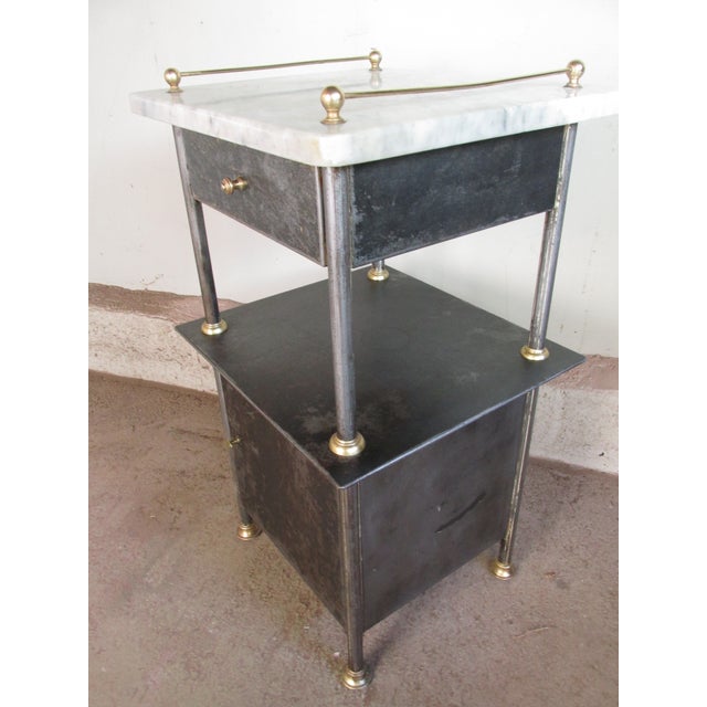 Austrian Steel Jugendstil / Art Nouveau Style Nightstands, Circa 1910, a Pair For Sale - Image 11 of 14