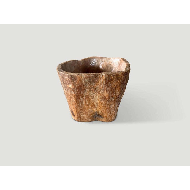 Hand Carved Ancient Teak Wood Container For Sale - Image 4 of 7