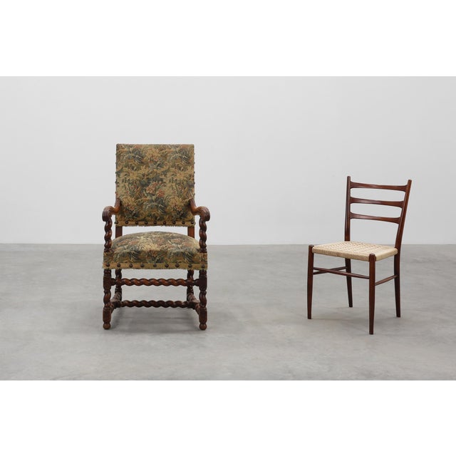 Antique 17th Century Walnut Armchair with Tapestry Upholstery, United Kingdom For Sale - Image 5 of 14
