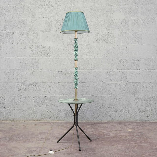 Ceramic and Glass Floor Lamp, 1950s For Sale - Image 6 of 18