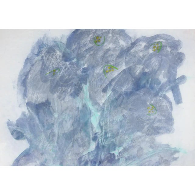 Contemporary Late 20th Abstract Cloudy Blue Gray Painting For Sale - Image 3 of 3