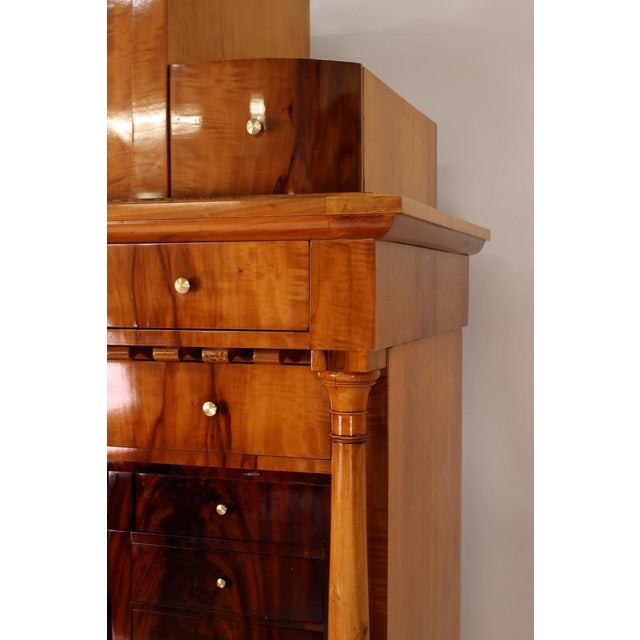 Biedermeier Secretaire in Apple Wood, 1820 For Sale - Image 3 of 12