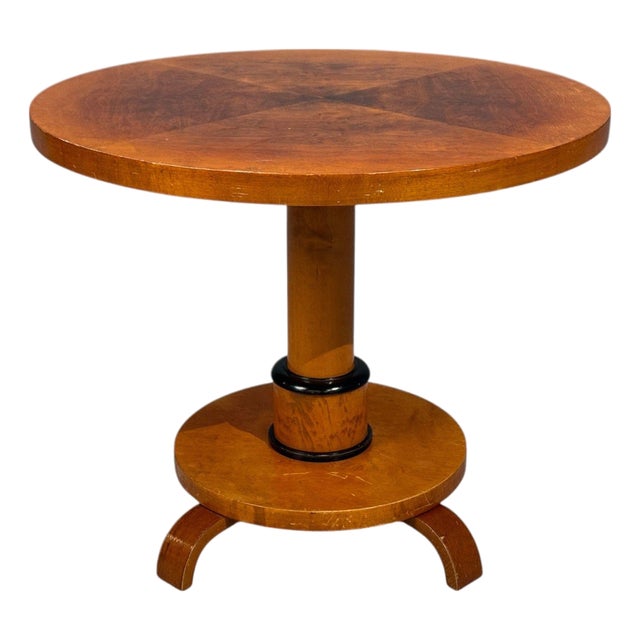 Swedish Art Deco, End Table, Birch, Ebonized Wood, Sweden, 1930s For Sale