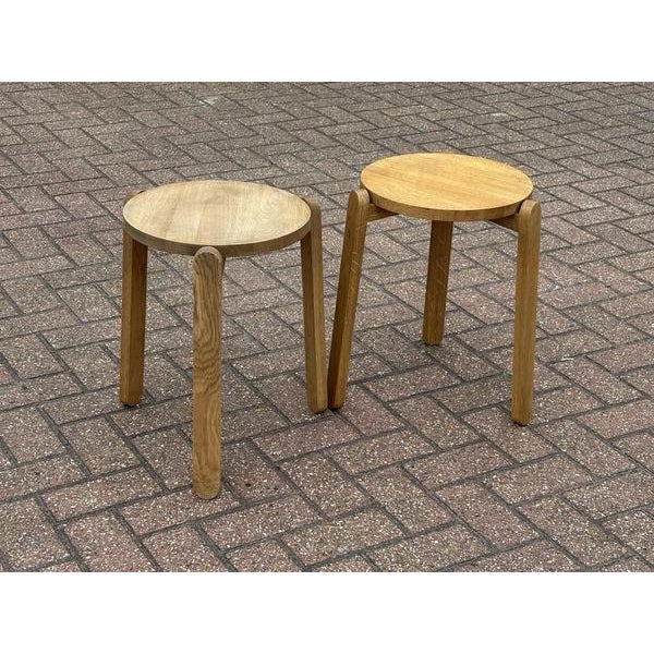 Wood Oak Nomad Designer Stacking Stools from Skagerak, Set of 2 For Sale - Image 7 of 8