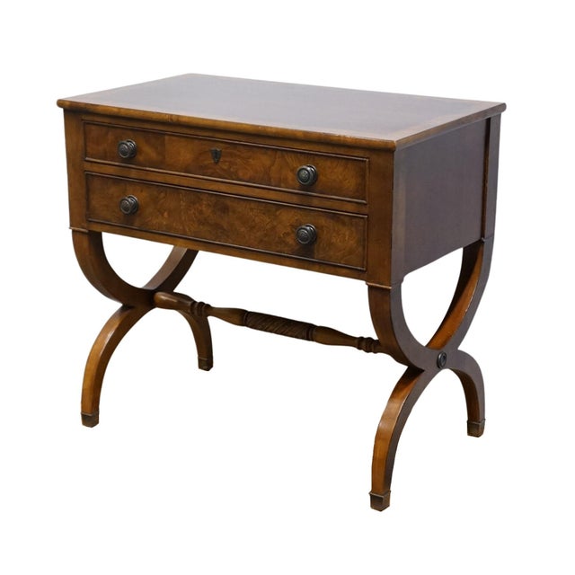 ETHAN ALLEN Townhouse Collection Italian Neoclassical Tuscan Style Burled Wood 32" Two Drawer Accent Chest 30-5206 29.5"...