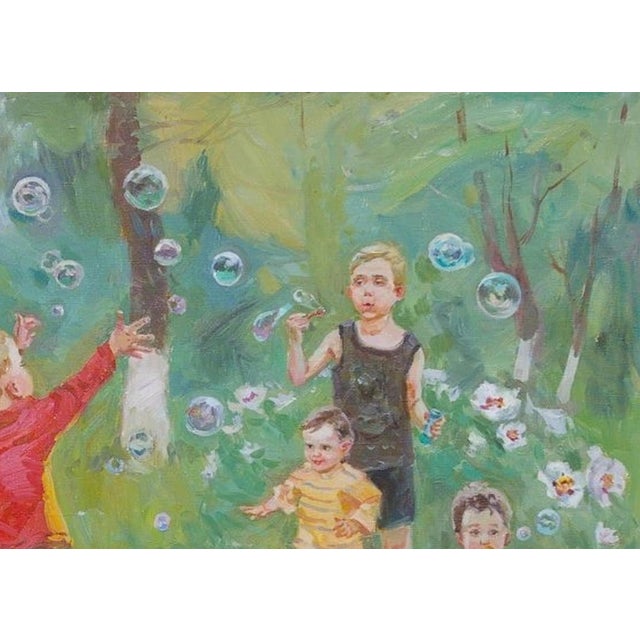 Campaign Soviet Children Portraits of Children Oil Painting Original Ukrainian Artist Polyakova M. 75-105 11 For Sale - Image 3 of 6