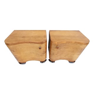 Bedside Tables by Jindrich Halabala for Up Závody, 1950s, Set of 2 For Sale