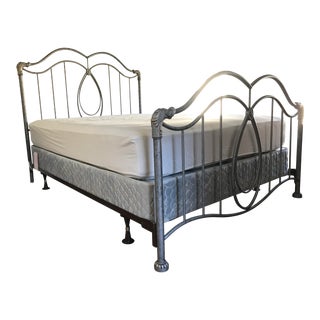 Gray Metal Queen Bed For Sale