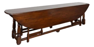20th Century Large Gateleg English Wake Dining Table