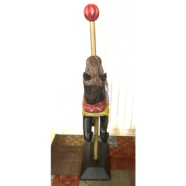 Wood Vintage Wooden Hand-Carved Carousel Horse For Sale - Image 7 of 12