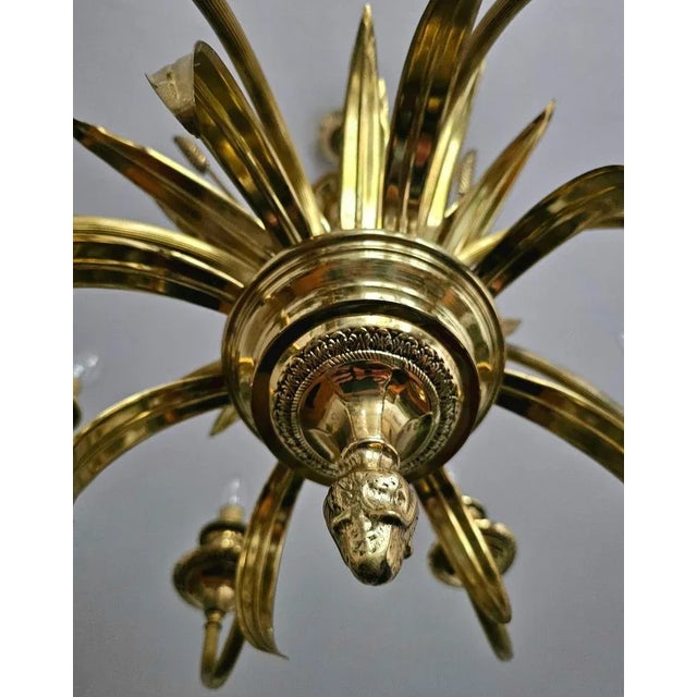 In this listing you will find a large Hollywood Regency 8-Arm Chandelier featuring Golden Ears of Wheat, in style of Coco...