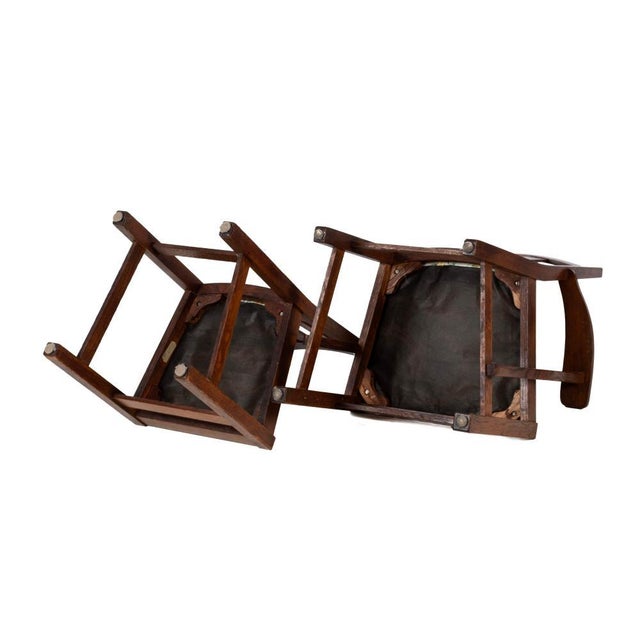 Wood Antique Signed Charles Limbert 'Ebon-Oak' Dining Chairs - Set of 4 - Rare Find Circa 1915 For Sale - Image 7 of 7