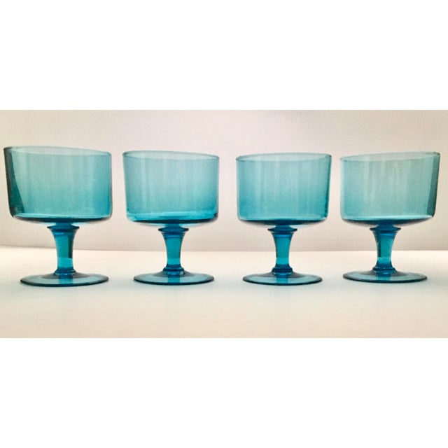 Mid 20th Century Turquoise Footed Cocktail Glasses Set of 4 Chairish