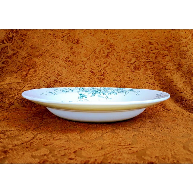 Ceramic Antique Blue and White Floral Soup Bowls Set of 4 F Winkle Co "Sprays" Victorian Staffordshire China English Cottage Chinoiserie Home Decor For Sale - Image 7 of 10