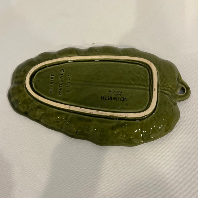 Late 20th Century Banana Leaf Tray/Platter by Newworth Olfaire Majolica, Made in Portugal For Sale - Image 4 of 6