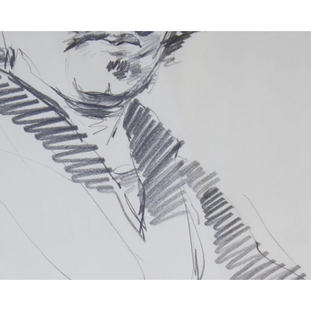 Graphite Portrait Drawing of a Man by James L. Bruch For Sale - Image 4 of 7
