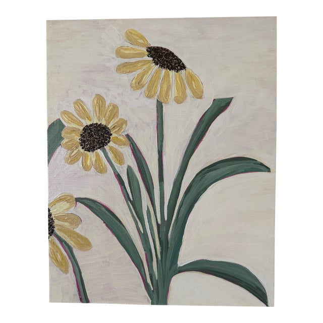 Modern Abstract Folk Art Floral Acrylic Painting, “Tennessee Blooming 2,” Signed, Dated For Sale