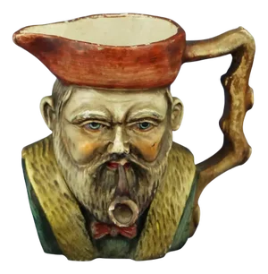 Neo-Renaissance Anthropomorphic Man with Beard and Pipe Jug in Ceramic from Royal Doulton, England, Early 19th Century